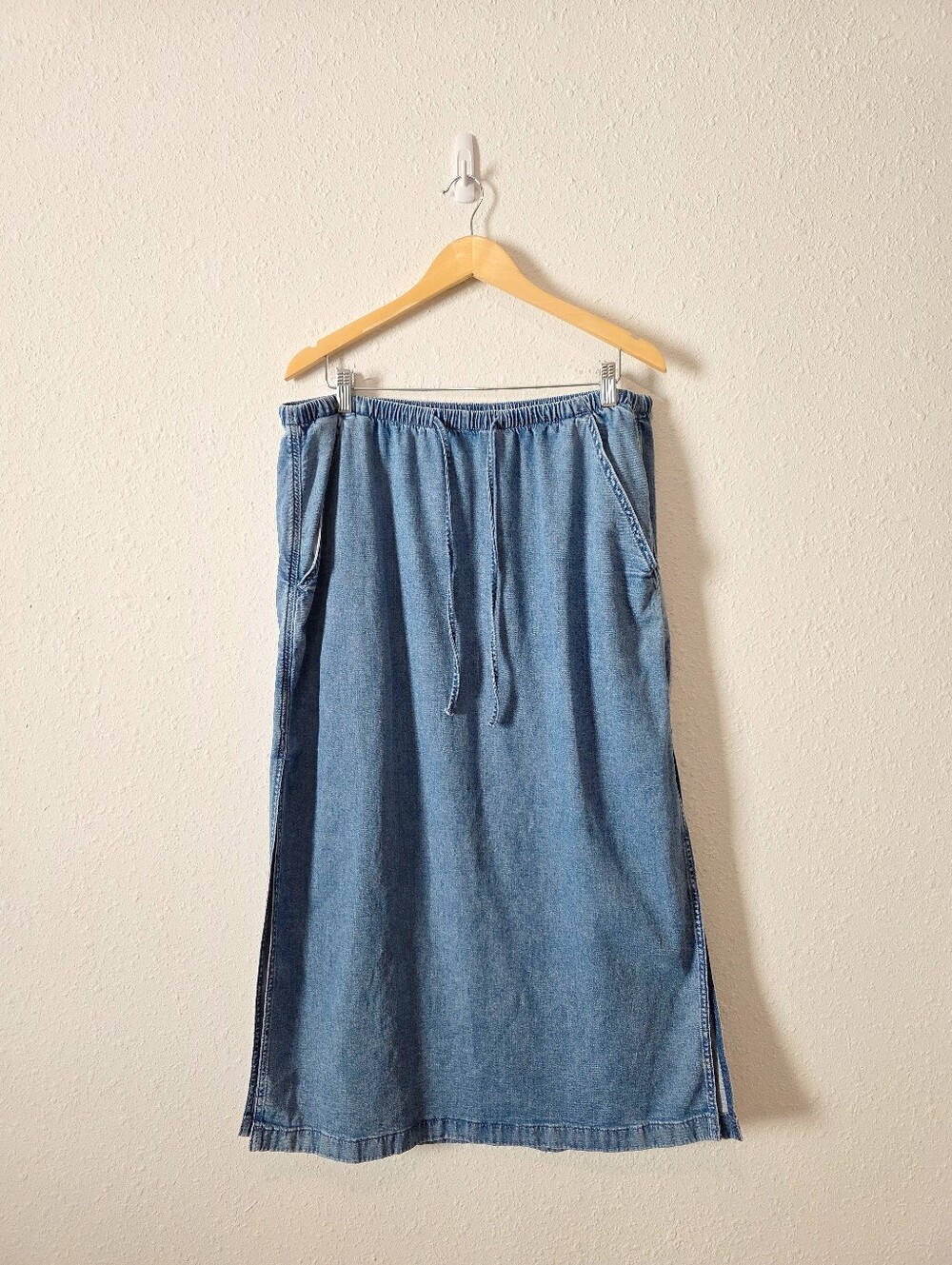 AE Pull On Denim Maxi Skirt L